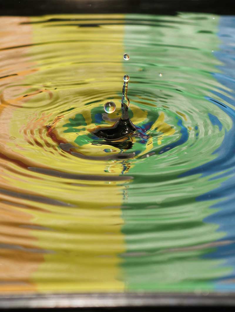 drop of water with ripples